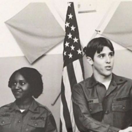 Darlene Mowry with her husband Timothy in U.S military